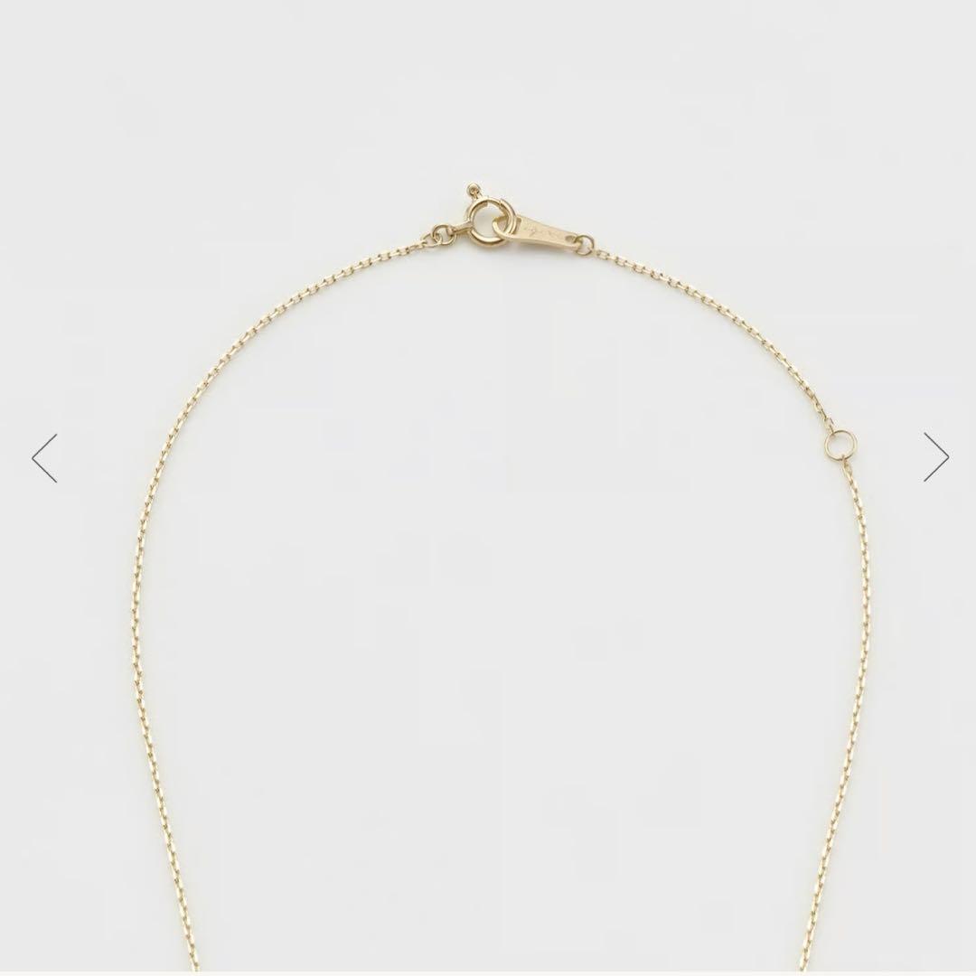 Agete K10 yellow gold necklace featuring 7 diamonds totaling 0.05ct with adjustable 40cm length