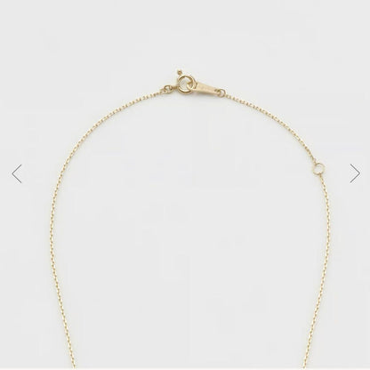 Agete K10 yellow gold necklace featuring 7 diamonds totaling 0.05ct with adjustable 40cm length