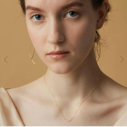 Agete K10 yellow gold necklace featuring 7 diamonds totaling 0.05ct with adjustable 40cm length