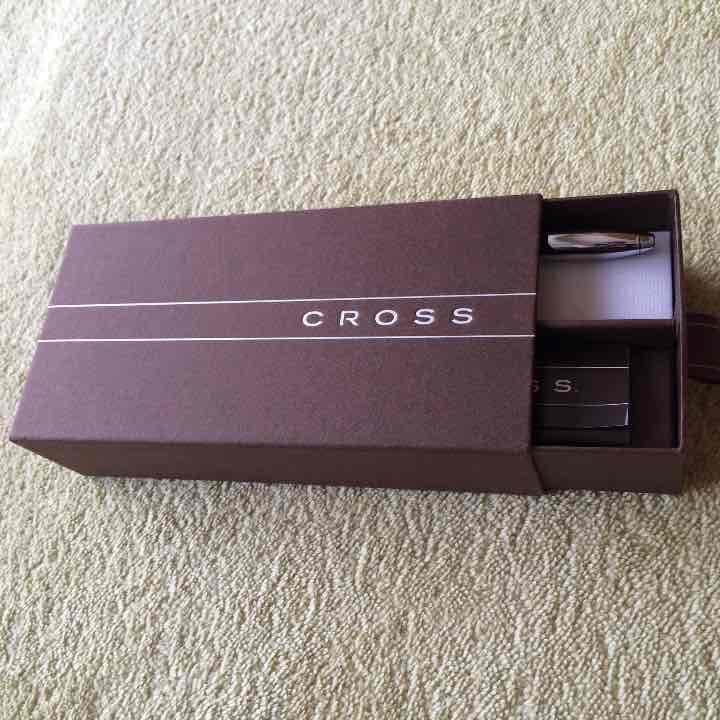 New unused Cross Ballpoint Pen in its original box with sleek silver and black design
