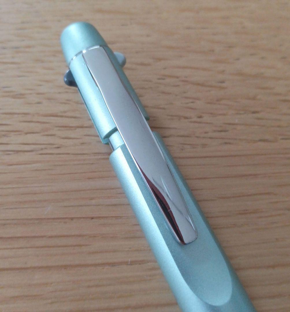 Pilot Dr. Grip 1+1 multi-function pen with metallic light blue barrel and 0.5mm black ballpoint tip