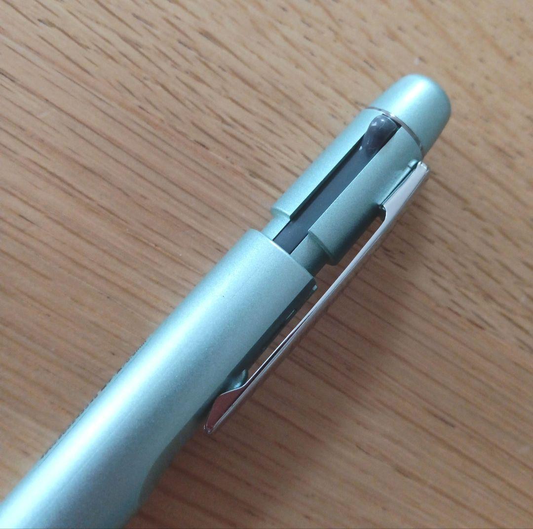 Pilot Dr. Grip 1+1 multi-function pen with metallic light blue barrel and 0.5mm black ballpoint tip