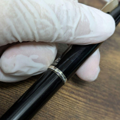 Pilot Fountain Pen E-300 with 14K fine nib and double spare cartridge type shown from side angle