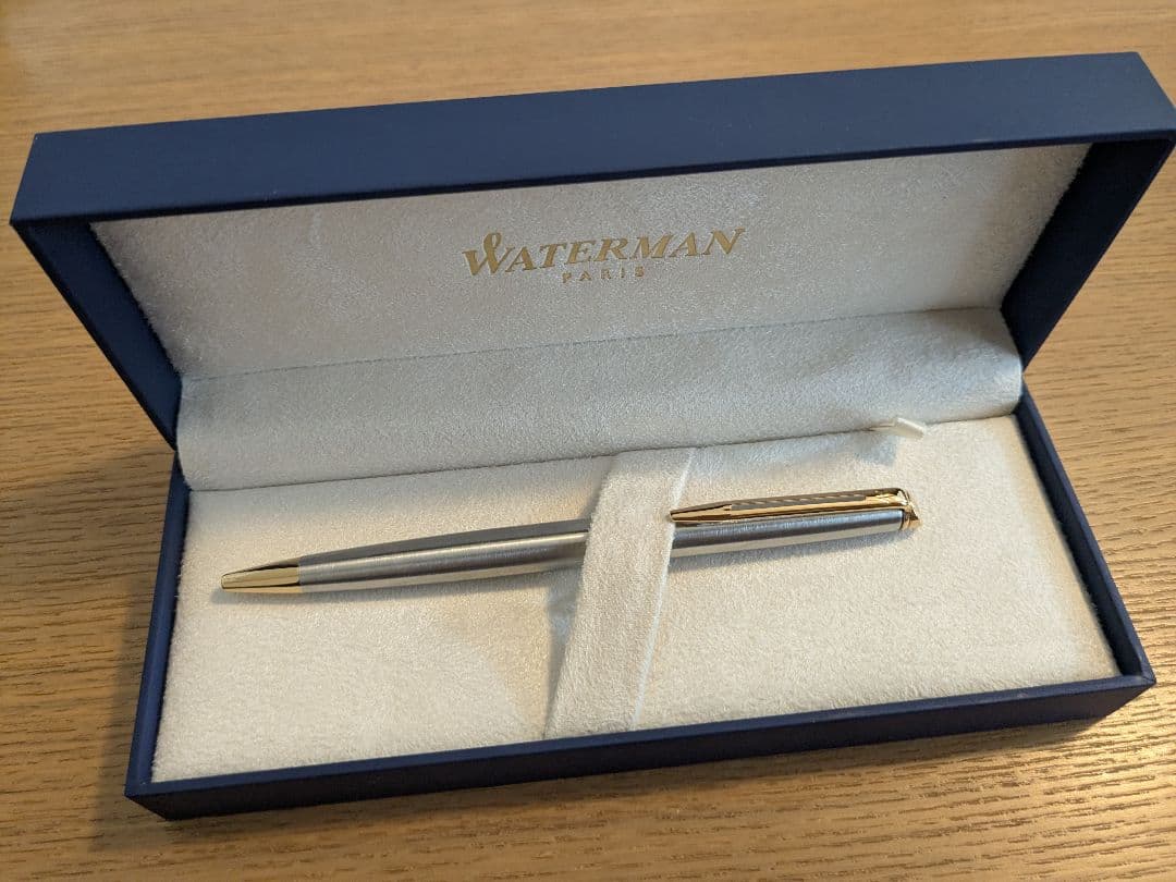 WATERMAN gold and silver ballpoint pen body only with aged stained case from 2015
