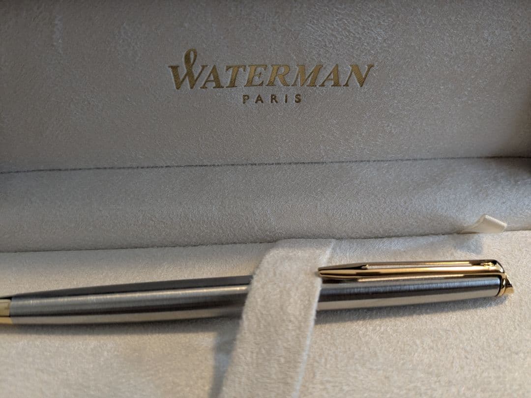 WATERMAN gold and silver ballpoint pen body only with aged stained case from 2015