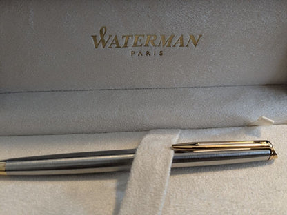 WATERMAN gold and silver ballpoint pen body only with aged stained case from 2015