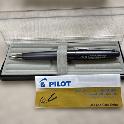 Pilot Oil-Based Ballpoint Pen Olympic Partner with slight scuff on paper case corner