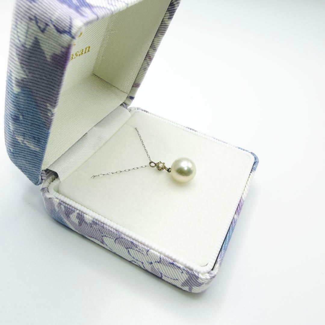 Pt900 Pt850 Akoya pearl diamond necklace with 8.3mm pearl and 40cm chain