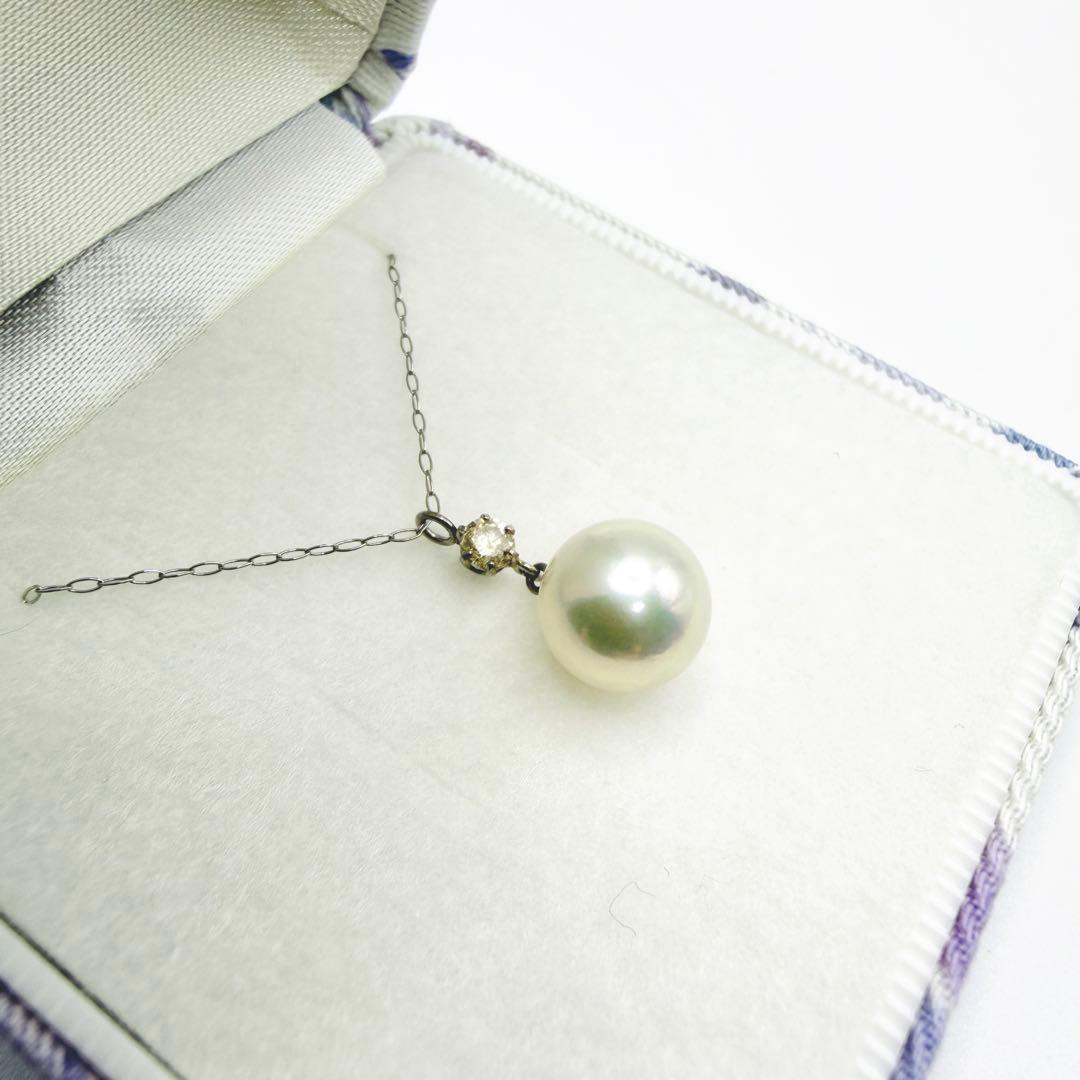 Pt900 Pt850 Akoya pearl diamond necklace with 8.3mm pearl and 40cm chain