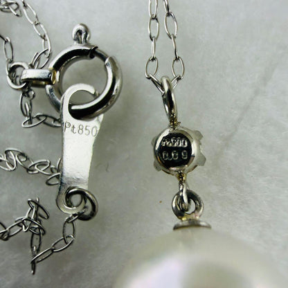 Pt900 Pt850 Akoya pearl diamond necklace with 8.3mm pearl and 40cm chain