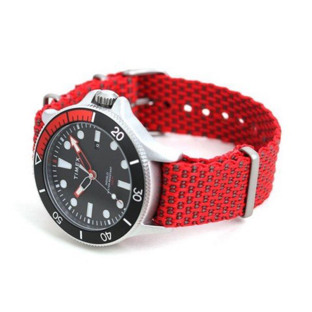 TIMEX Red Nylon Belt Quartz Men's Watch — Japanese