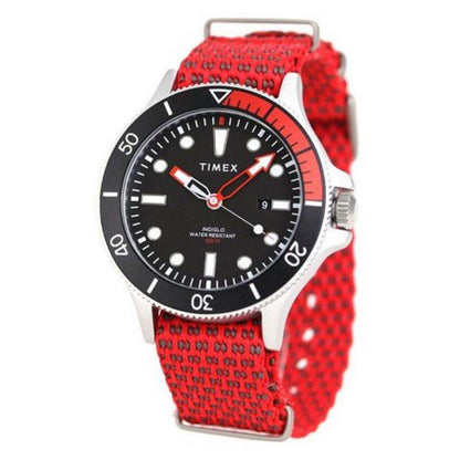 TIMEX Red Nylon Belt Quartz Men's Watch — Japanese