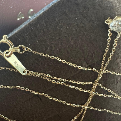 Agete K18 gold diamond necklace with 0.2 carat diamond and 45cm chain length