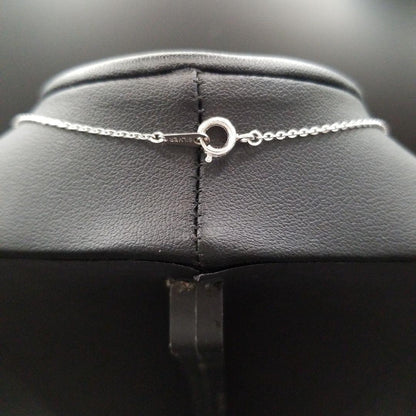 Mikimoto silver plate pearl ladies necklace with 6mm pearl and silver chain showing MS charm on pendant back