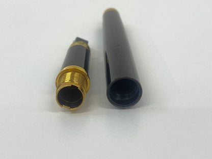 Waterman fountain pen with 18k 750 gold nib displayed alongside its protective case