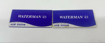 Waterman fountain pen with 18k 750 gold nib displayed alongside its protective case