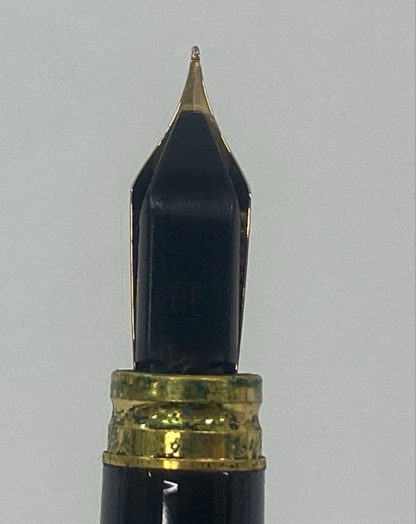 Waterman fountain pen with 18k 750 gold nib displayed alongside its protective case