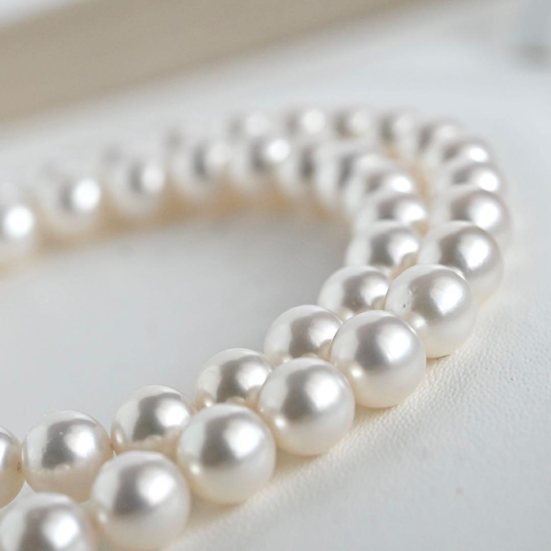 Tasaki Akoya genuine pearl necklace and earrings set in K14 silver with round pink-white pearls