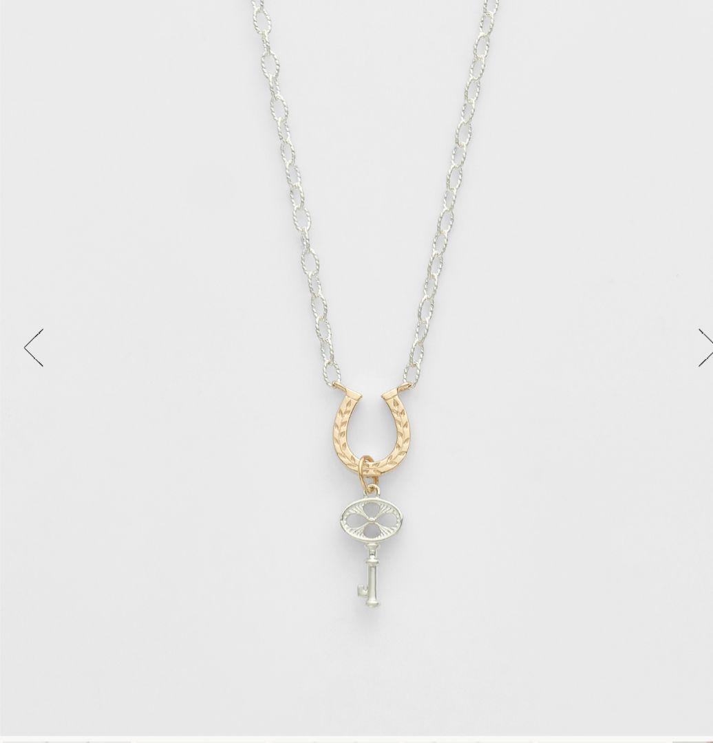 Agete 2026 Limited Edition silver and K10 necklace with charm set featuring a 45cm chain and small detailed charms