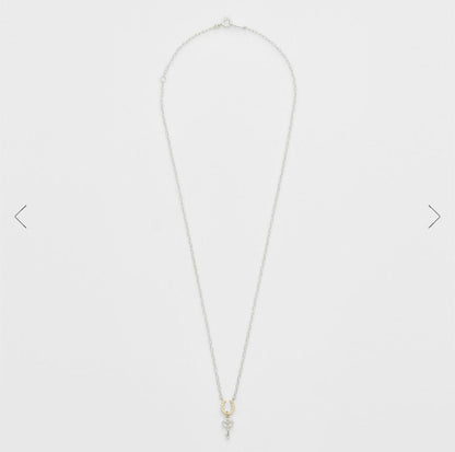 Agete 2026 Limited Edition silver and K10 necklace with charm set featuring a 45cm chain and small detailed charms