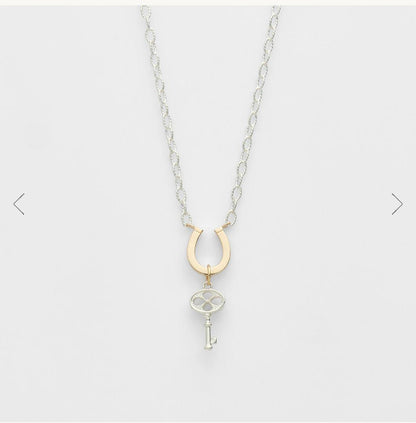 Agete 2026 Limited Edition silver and K10 necklace with charm set featuring a 45cm chain and small detailed charms