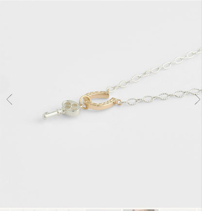 Agete 2026 Limited Edition silver and K10 necklace with charm set featuring a 45cm chain and small detailed charms