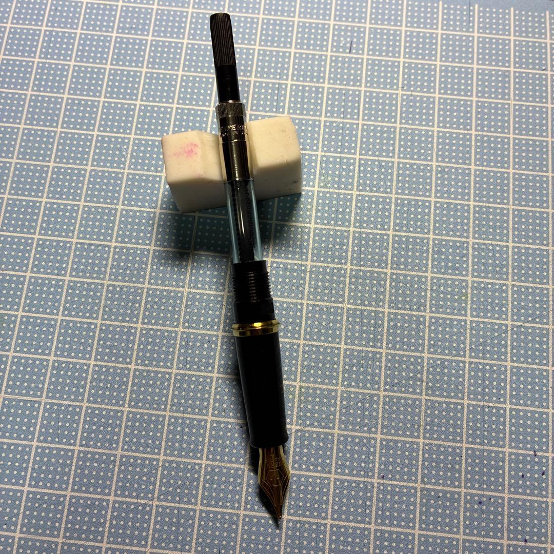 Waterman Fountain Pen with stainless steel fine tip shown with cap off on white background