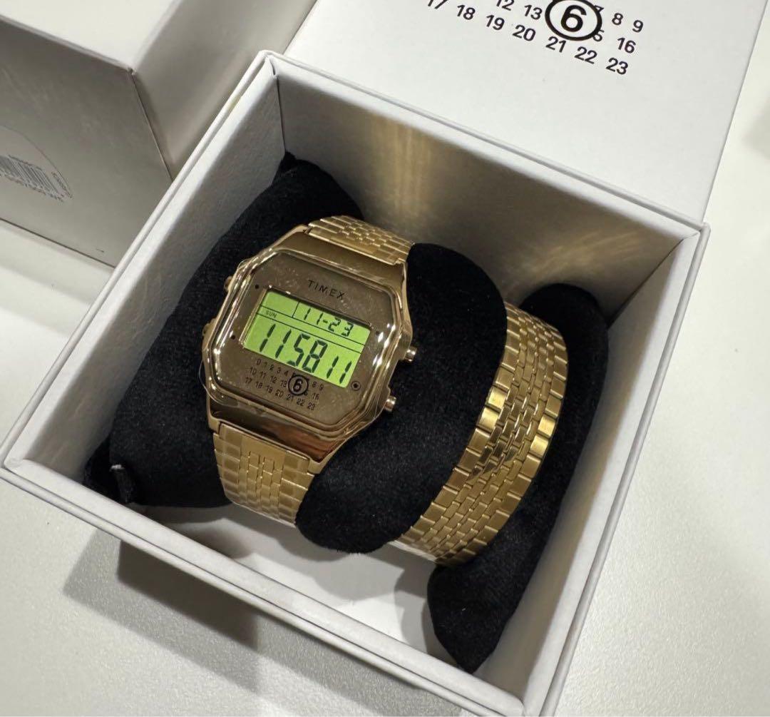 TIMEX MM6 Maison Margiela x TIMEX Gold Digital Men's Watch — Japanese
