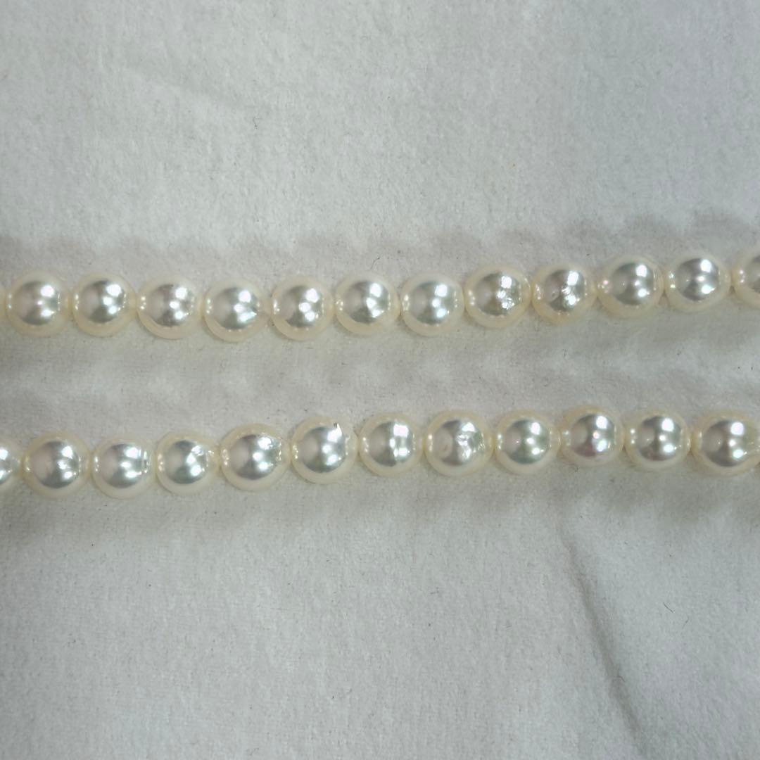 Akoya pearl necklace and earrings set with slightly deformed 8-8.5mm pearls and certificate of authenticity