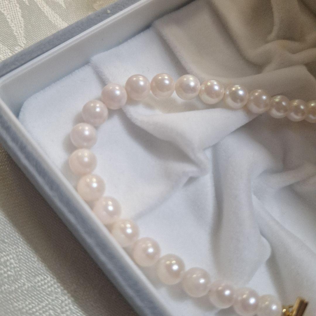 Akoya pearl pendant necklace with a 6mm pearl on a 48cm 14kgf chain displayed on a white background