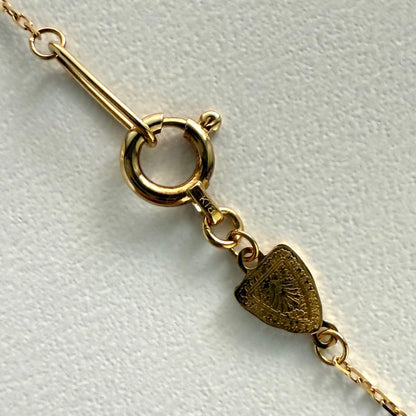 Agete Law K18 yellow gold necklace with 0.08 ct diamond and 40 cm chain displayed on white background