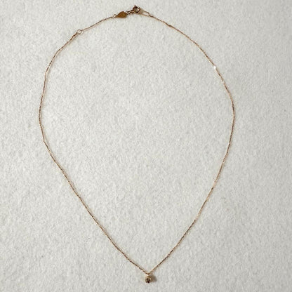 Agete Law K18 yellow gold necklace with 0.08 ct diamond and 40 cm chain displayed on white background