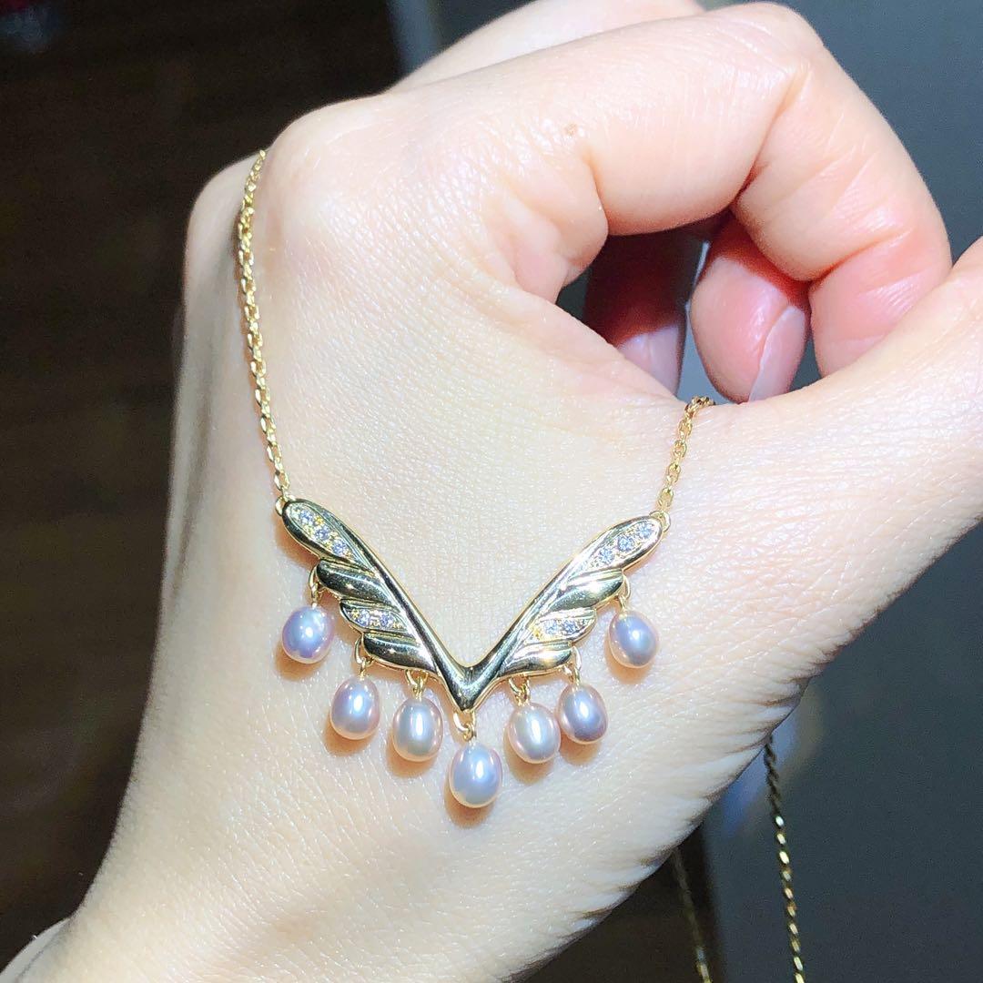 MIKIMOTO k18 gold necklace with 4mm white pearls on a 43cm chain