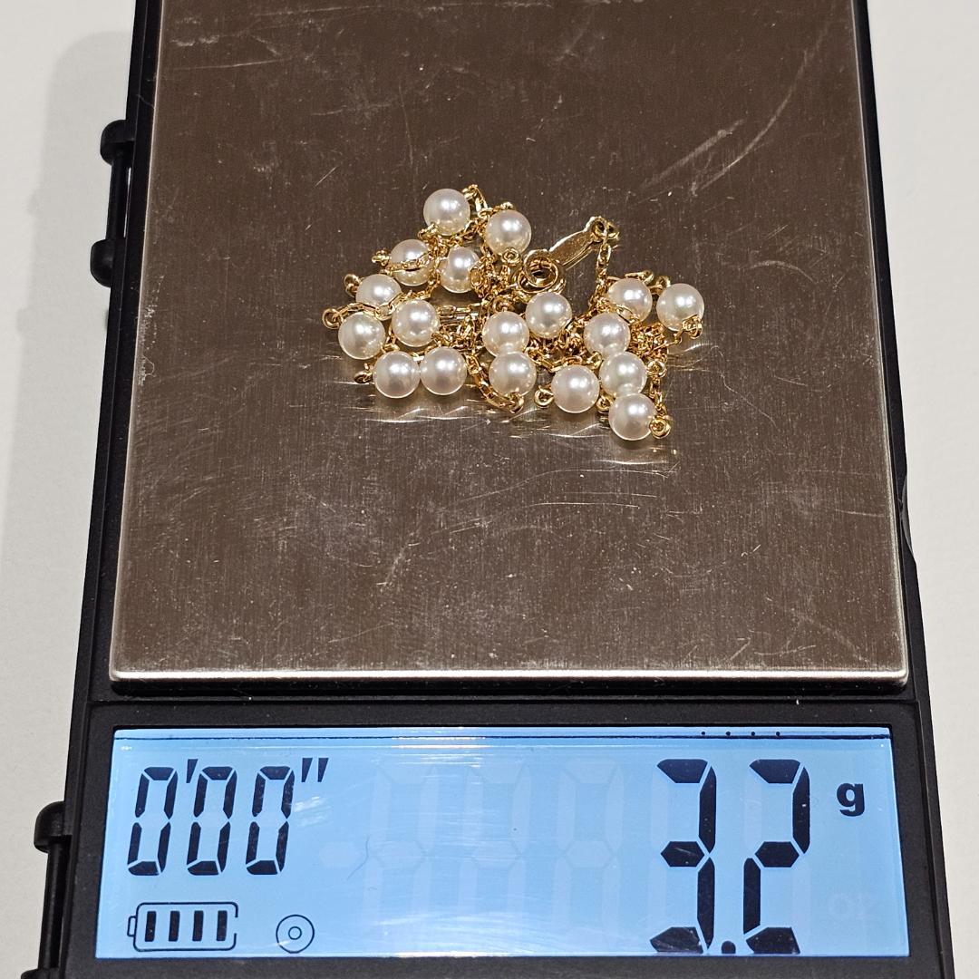 Miwa Miku Pearl Necklace with 4mm pearl on 40cm 18K yellow gold chain
