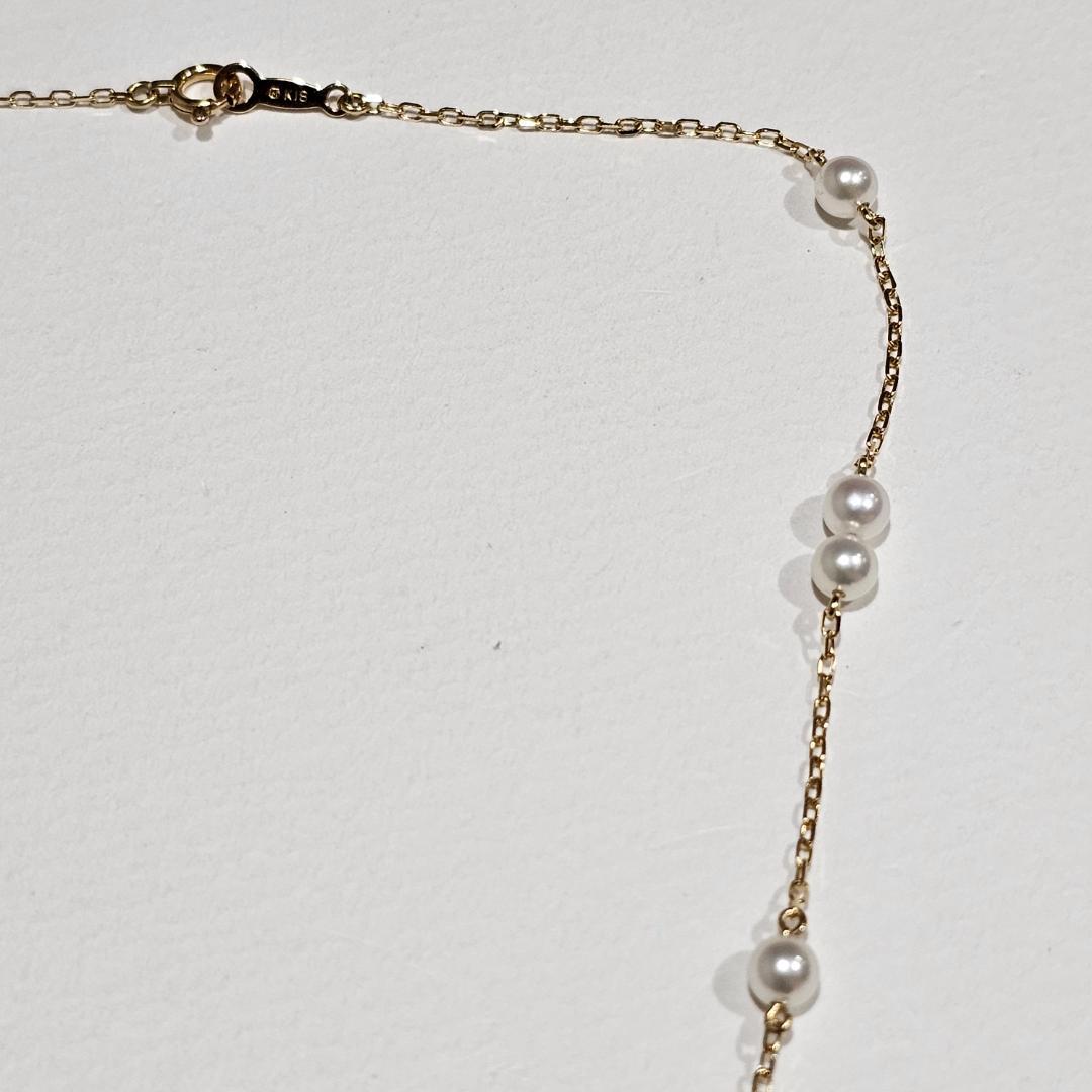 Miwa Miku Pearl Necklace with 4mm pearl on 40cm 18K yellow gold chain