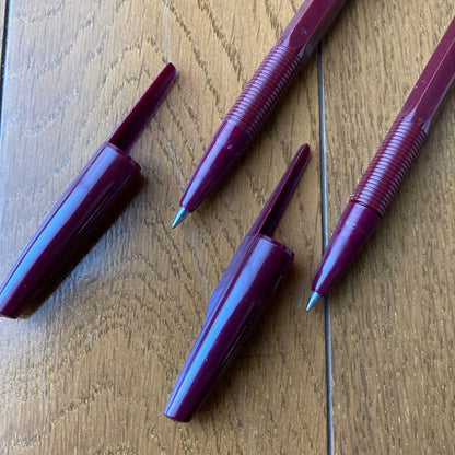 Set of two unused Meiji Life Pilot BP-P ballpoint pens with oil-based ink refills from 1983