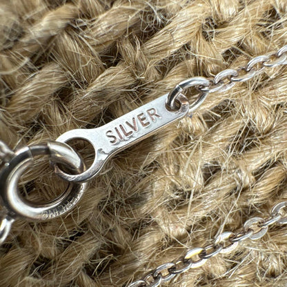Agete Silver Necklace Collaboration made of SV925 with a 40cm chain on a white background