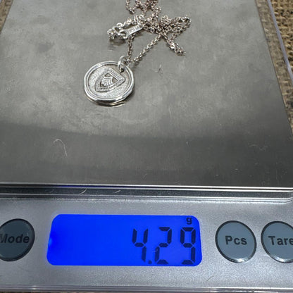 Agete Silver Necklace Collaboration made of SV925 with a 40cm chain on a white background