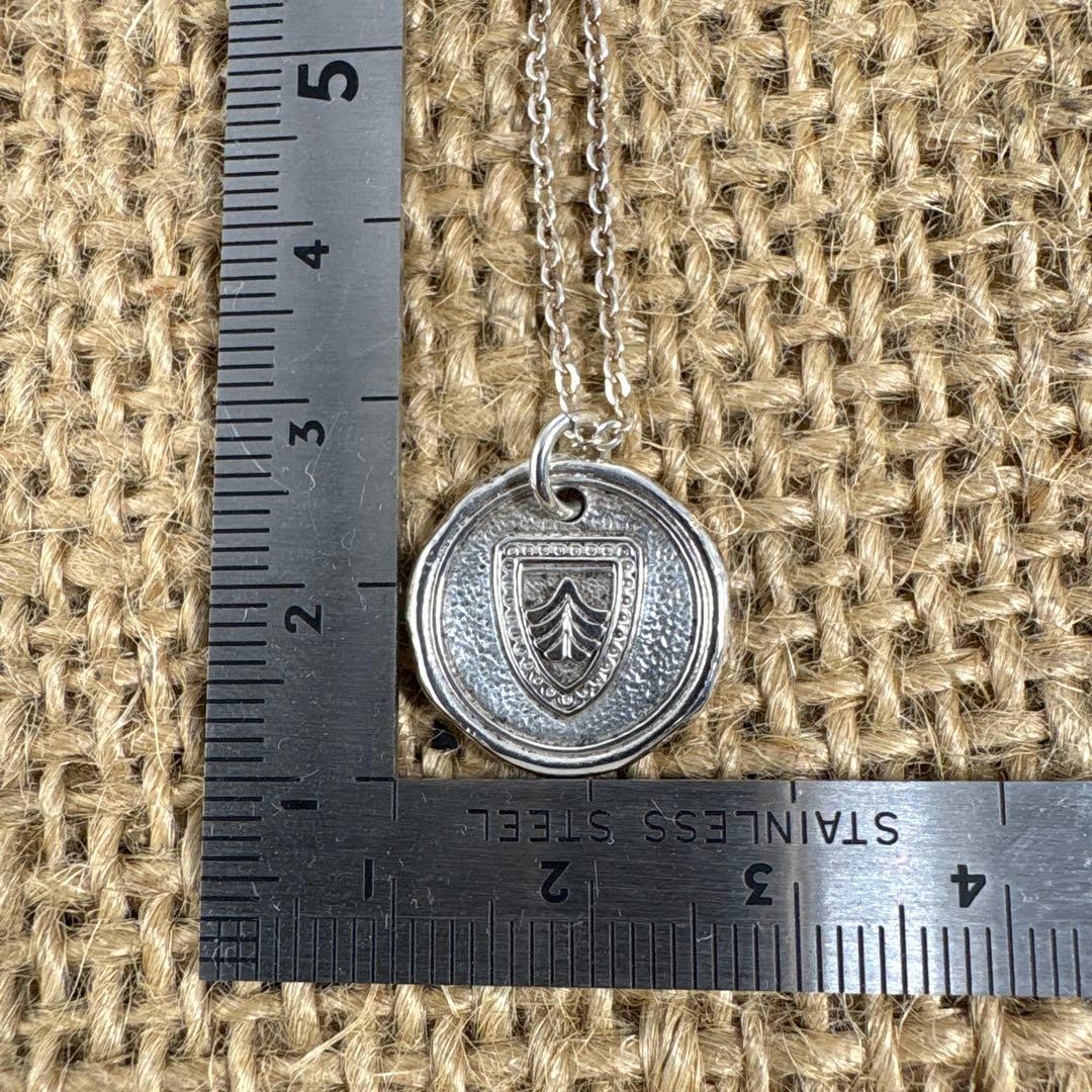 Agete Silver Necklace Collaboration made of SV925 with a 40cm chain on a white background