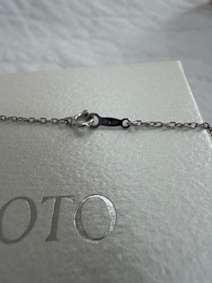 MIKIMOTO K18 White Gold Diamond Trilogie Necklace with 40cm chain and 1.5cm pendant