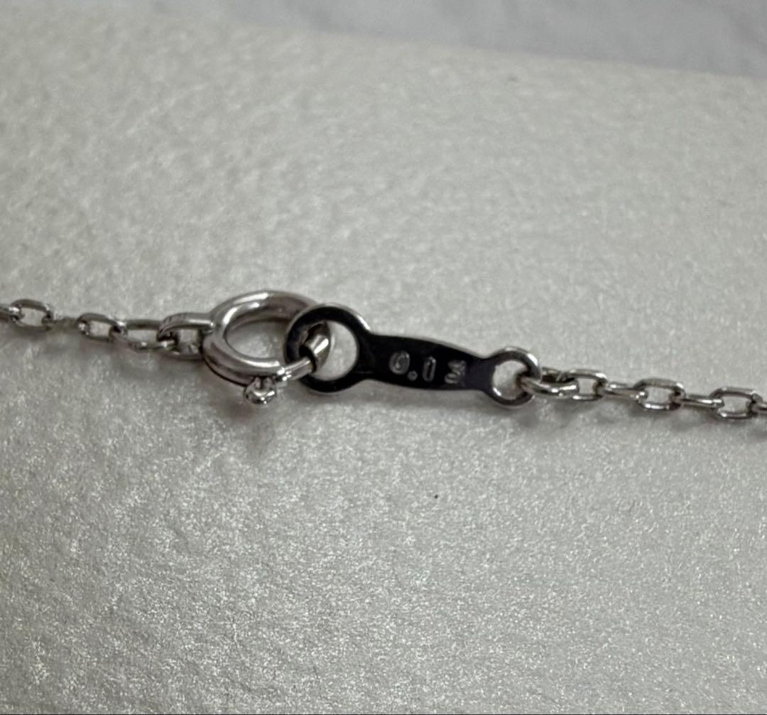 MIKIMOTO K18 White Gold Diamond Trilogie Necklace with 40cm chain and 1.5cm pendant