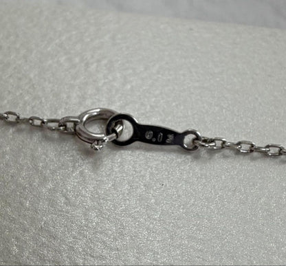 MIKIMOTO K18 White Gold Diamond Trilogie Necklace with 40cm chain and 1.5cm pendant