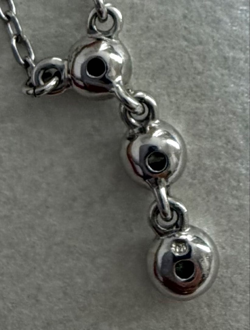 MIKIMOTO K18 White Gold Diamond Trilogie Necklace with 40cm chain and 1.5cm pendant