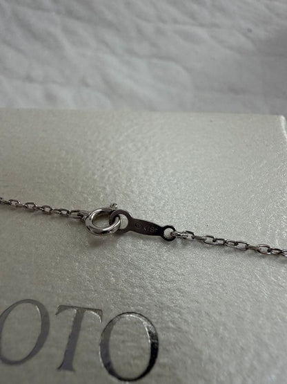 MIKIMOTO K18 White Gold Diamond Trilogie Necklace with 40cm chain and 1.5cm pendant