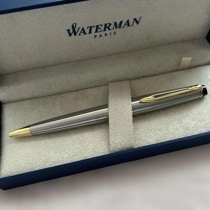 WATERMAN Ballpoint Pen in silver and gold finish with a dedicated box included