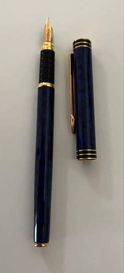 Waterman fountain pen with sleek design, uncapped showing nib, black body