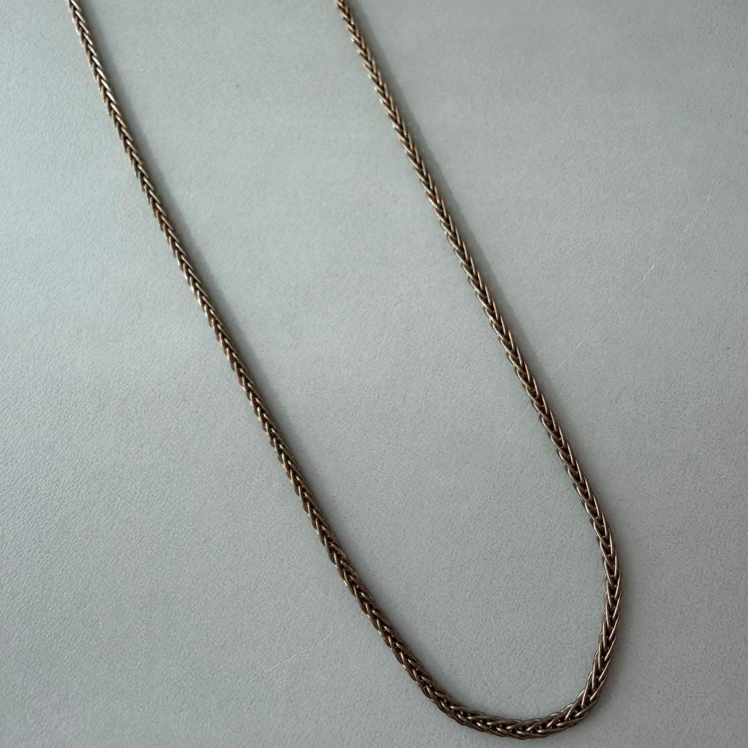 Agete silver necklace chain 70cm length displayed on white background
