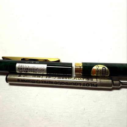 Pilot Luerno mechanical pencil and ballpoint pen set in green and black marble finish