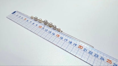 Pt850 natural multi-color Akoya pearl station necklace with adjustable slide pin type chain