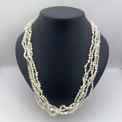 Tasaki SV Baroque Pearl 5-Row Necklace approximately 58cm long displayed on a white background